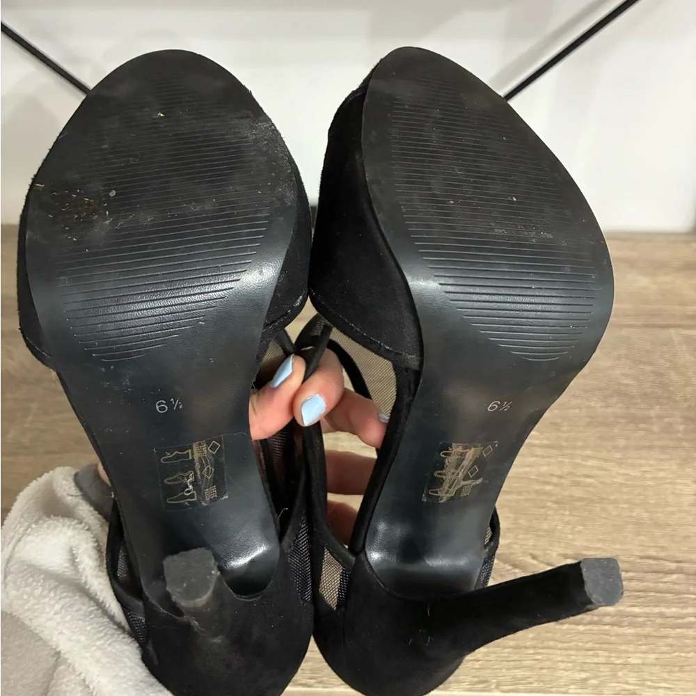 Call It Spring Black Mesh Heels - Picture 3 of 3